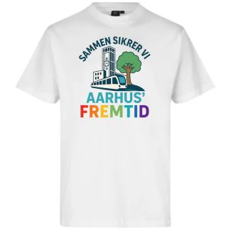 Sammen sikrer vi Aarhus fremtid T-shirts i Hvid incl. Print