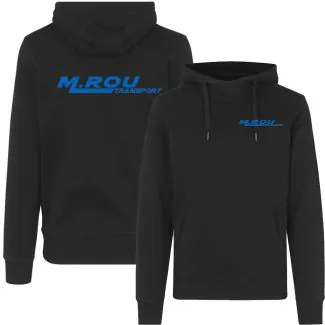 ID 0636 CORE Hættetrøje i Sort ( Incl. lille M. Rou Transport logo på v/Bryst og stort logo på Ryg )