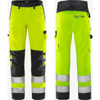 Fristads High-Vis Green Arbejdsbukser Kl.2 - 2651 i Gul/Sort ( Incl. lille AquaGreen logo på H/Baglomme )