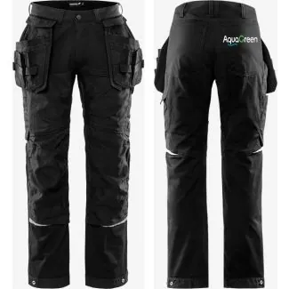 Fristads Hånsværkerbukser med Stretch - 2830 i Sort ( Incl. lille AquaGreen logo på H/Baglomme )