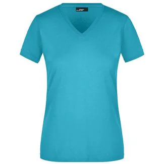 James & Nicholson JN972, T-shirts Ladies´ Slim Fit V-T