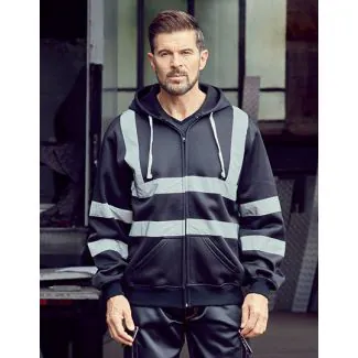 YOKO YK07 Hættetrøjer med gennemgående lynlås og reflekser EN 20471