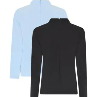 CC55 51468 avignon wowen ladies blouse high neck ls Dame