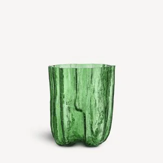 Kosta Boda Crackle Vase Dark Green 270Mm