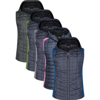 James & Nicholson JN767, Dame veste & Bodywarmers Ladies´ Knitted Hybrid Vest