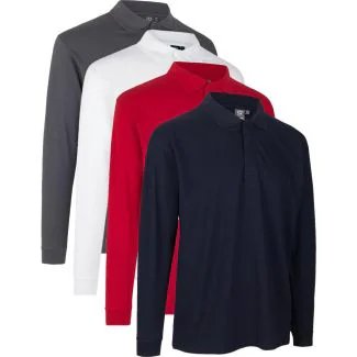 PRO Wear 0336 l/æ poloshirt | trykknap / Langærmet poloshirts