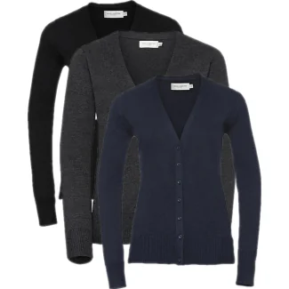 Russell Collection Z715F, Cardigans Ladies´ V-Neck Knitted Cardigan