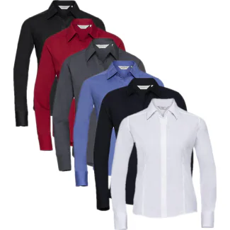 Russell Collection Z924F, Skjorter Ladies´ Long Sleeve Fitted Polycotton Poplin Shirt