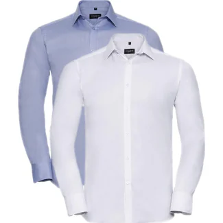 Russell Collection Z962, Skjorter Men´s Long Sleeve Tailored Herringbone Shirt