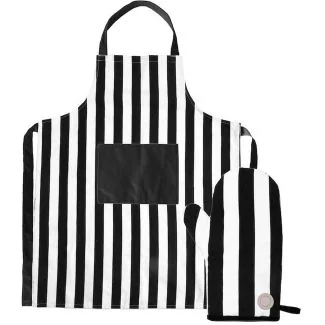 Sagaform Aron Forklæde & Grillhandskesæt (12) Sort/Beige
