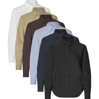 Seven Seas S67 Poplin Skjorte i stretch | dame skjorte med lomme på venstre ærme til kuglepenne