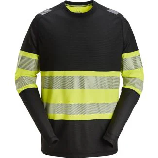 Snickers 2430 high-vis langærmet t-shirt, klasse 1 / Arbejds T-shirt
