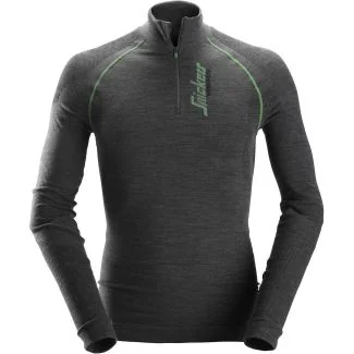 Snickers 9441 flexiwork, uld t-shirt med lange ærmer sømløs / Arbejds T-shirt