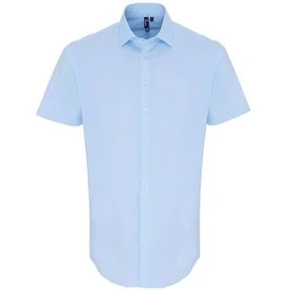 Premier Workwear PW246, Skjorter Men´s Stretch Fit Poplin Short Sleeve Cotton Shirt