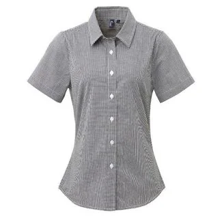 Premier Workwear PW321, Skjorter Women´s Microcheck (Gingham) Short Sleeve Cotton Shirt