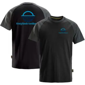 Kronjyllands Vandbyg T-shirts i Sort ( Incl. Lille logo på V/Bryst og Stort logo på Ryg )