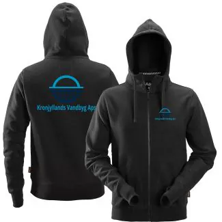 Kronjyllands Vandbyg Hættetrøje i Sort ( Incl. Lille logo på V/Bryst og Stort logo på Ryg )
