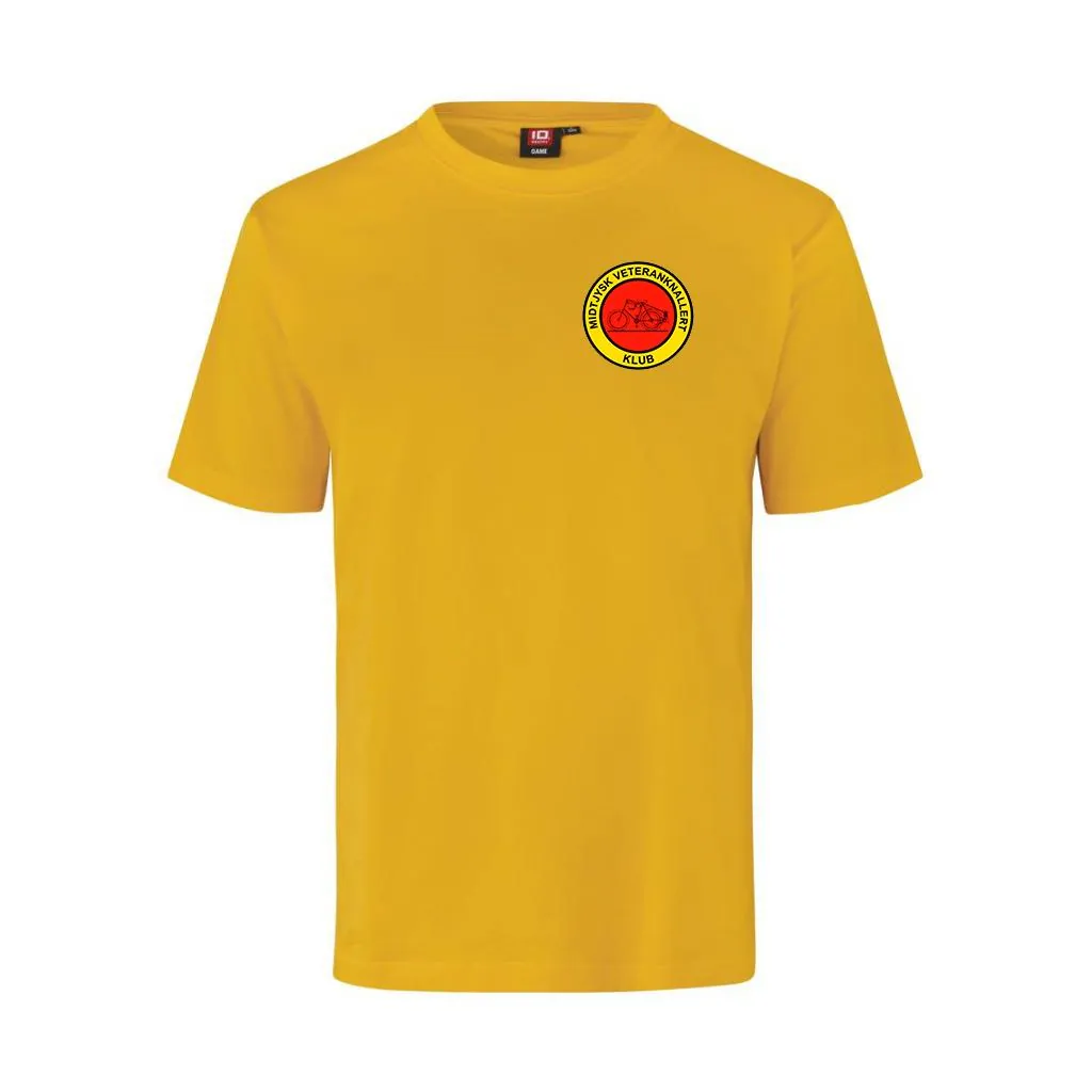 Midtjysk Veteranknallert Klub T-shirts i Gul ( Incl. Midtjysk Veteranknallert Klub logo på v/bryst)
