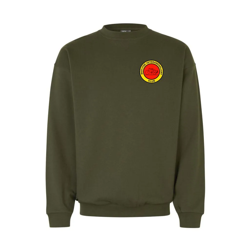 Midtjysk Veteranknallert Klub Sweatshirt i Oliven ( Incl. Midtjysk Veteranknallert Klub logo på V/Bryst )