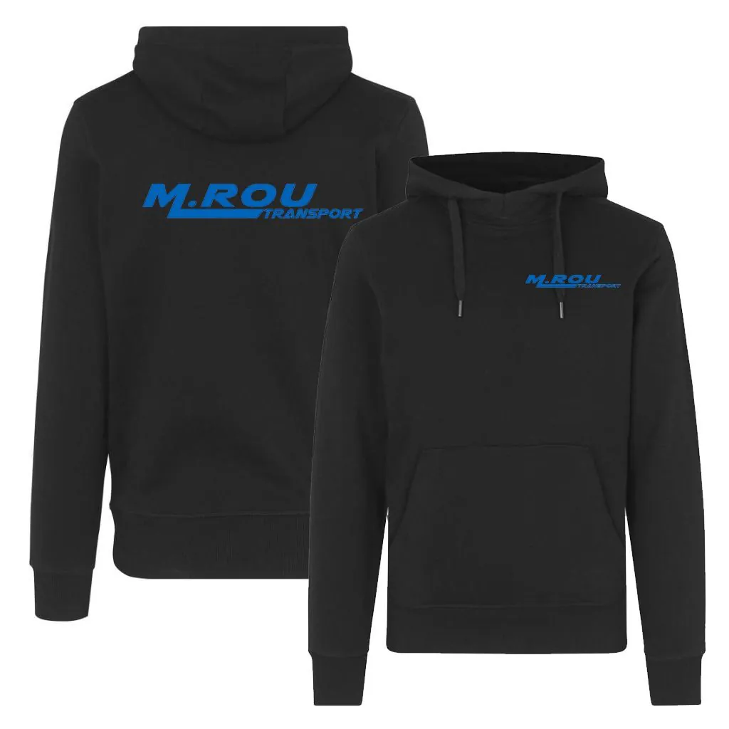 ID 0636 CORE Hættetrøje i Sort ( Incl. lille M. Rou Transport logo på v/Bryst og stort logo på Ryg )