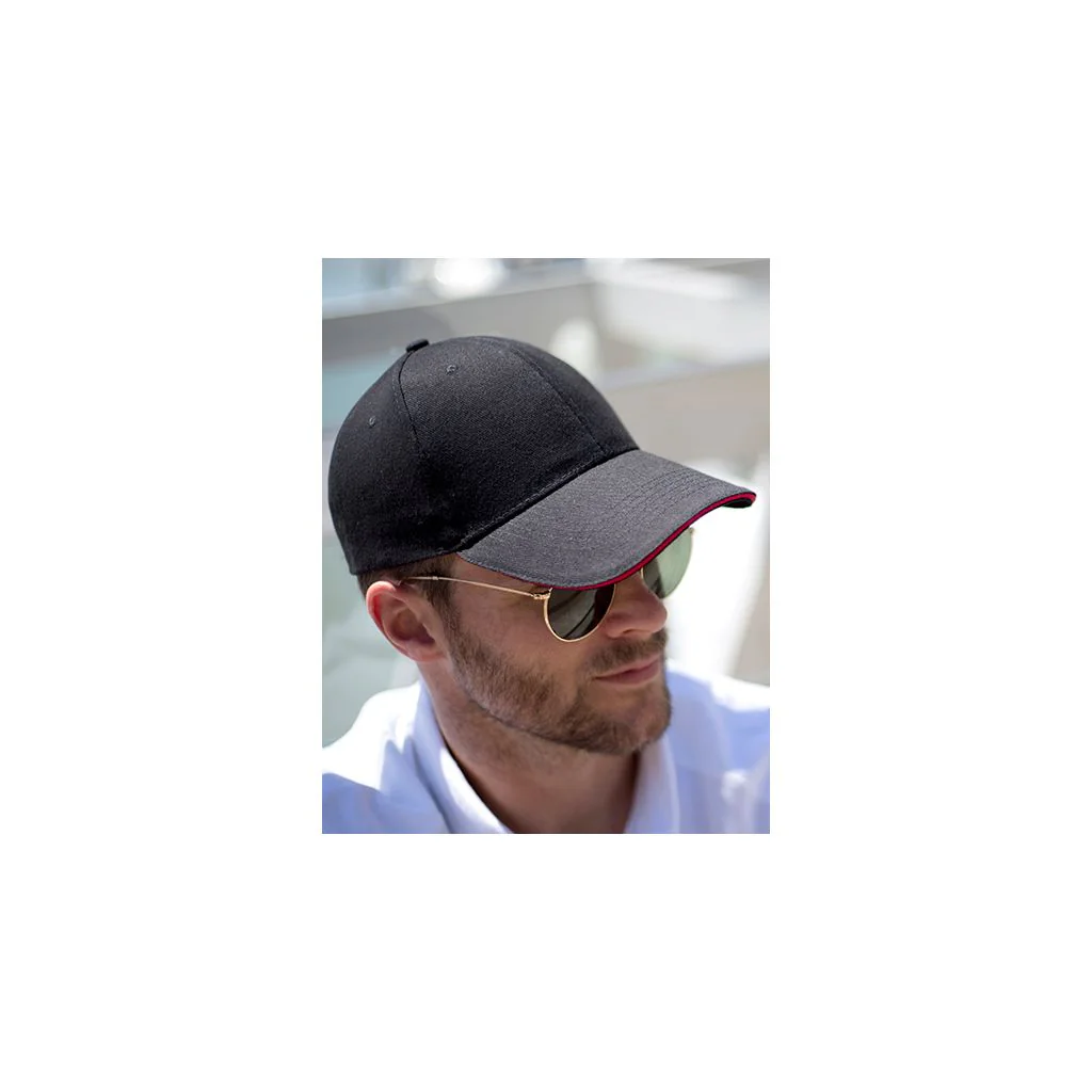 Result Headwear RH91, Caps Memphis Brushed Cotton Low Profile Sandwich Peak Cap