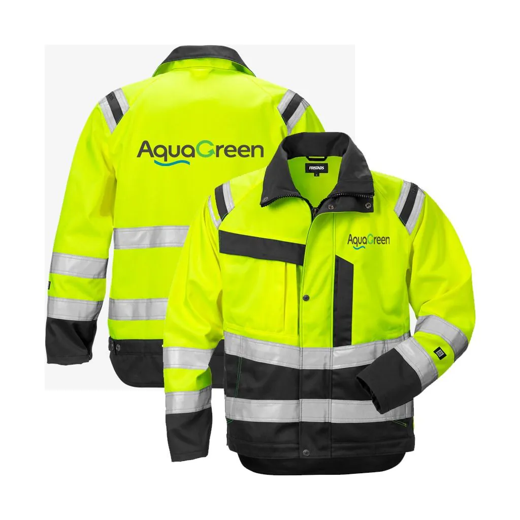 Fristads High-Vis Arbejdsjakke Kl. 3 - 4026 i Gul/Sort ( Incl. lille AquaGreen logo på v/Bryst og stort logo på Ryg )