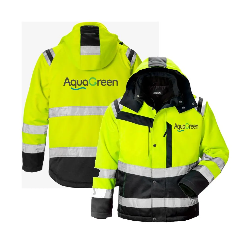 Fristads High-Vis Vinterjakke Kl. 3 - 4043 i Gul/Sort ( Incl. lille AquaGreen logo på v/Bryst og stort logo på Ryg )
