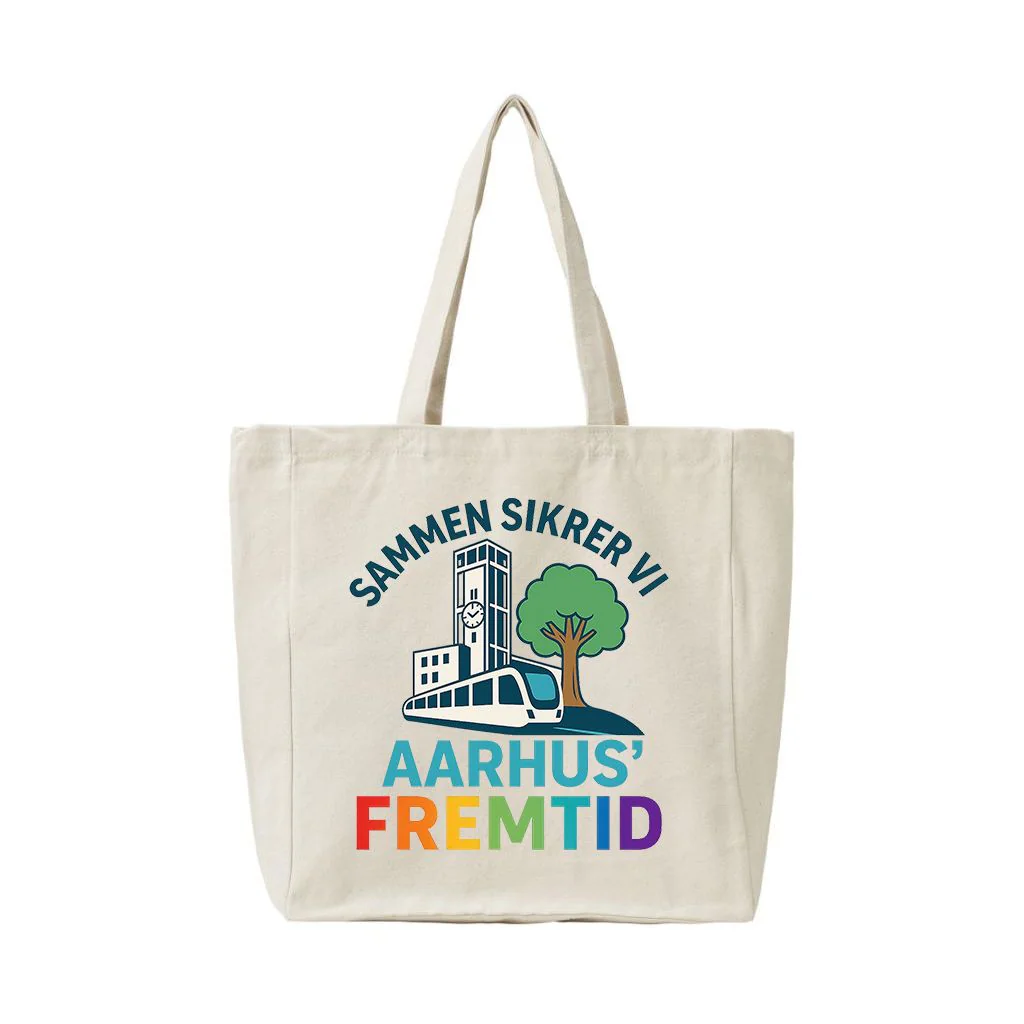 Sammen sikrer vi Aarhus fremtid - Bomulds indkøbspose - Mulepose