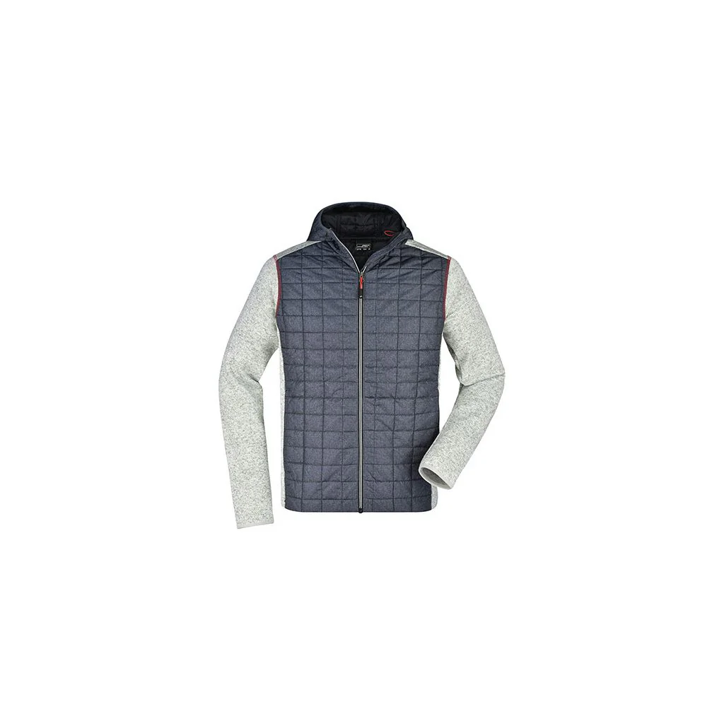 James & Nicholson JN772, Jakker Men´s Knitted Hybrid Jacket