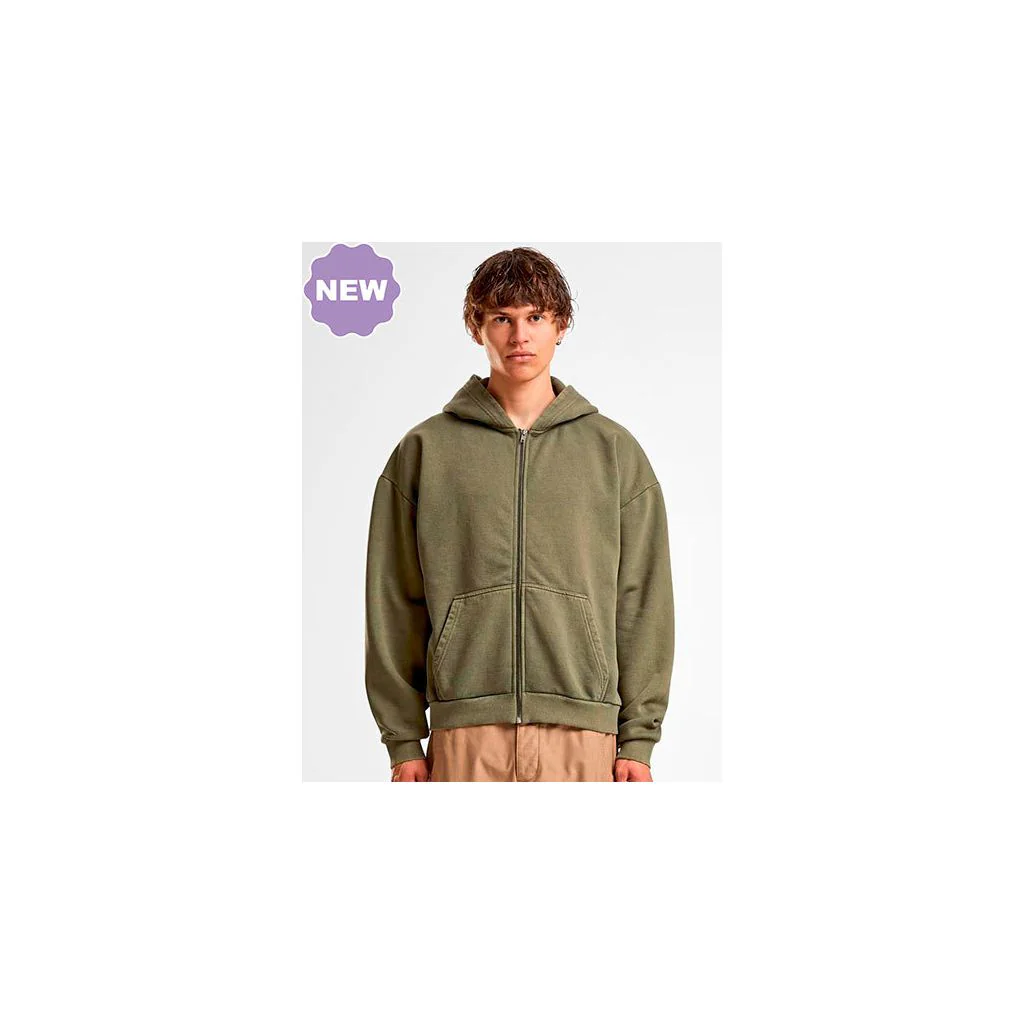 Build Your Brand BY295 Vintage Heavy Zip hættetrøje