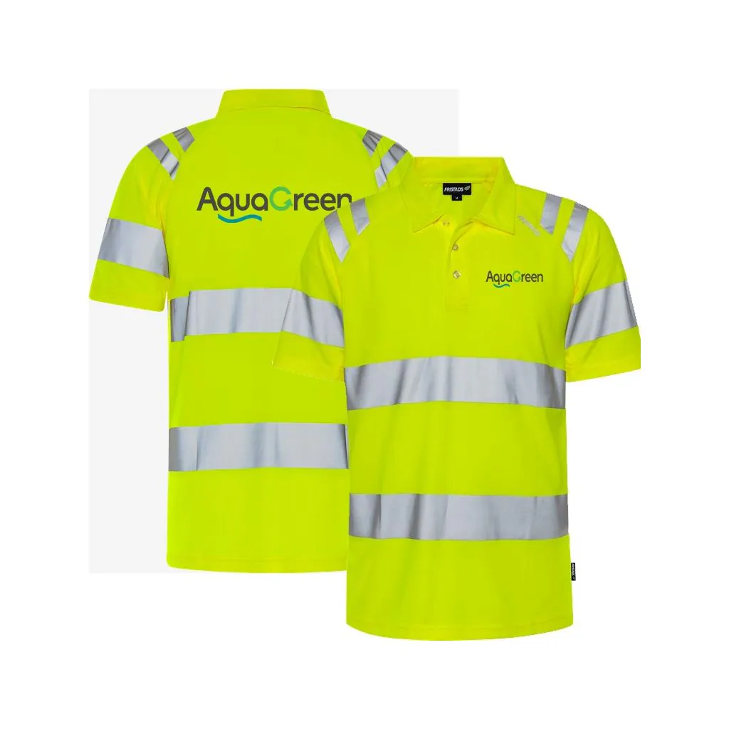 Fristads High-Vis Green funktionel Poloshirts Klasse 3 7861 GPST i Gul ( Incl. lille AquaGreen logo på v/Bryst og stort logo på Ryg )