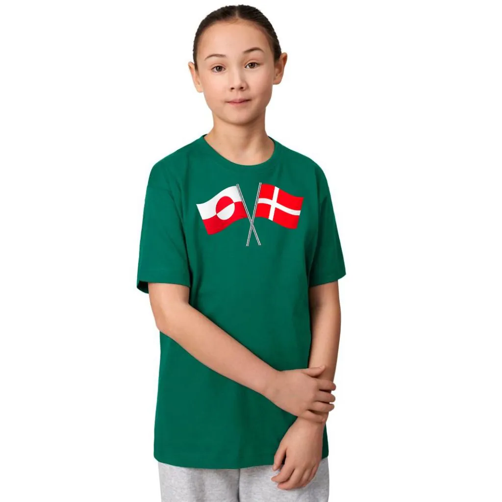 Danmark & Grønland Børne T-shirt – Flag Design | Vores Kongerige