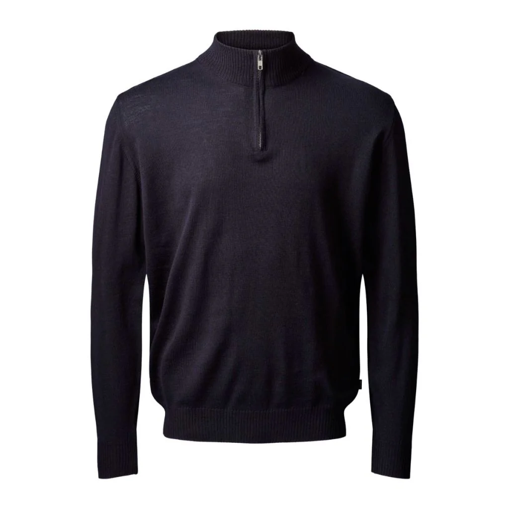 Clipper 50109 milan striktrøje med lynlås, pullover 1/4 zip Herre