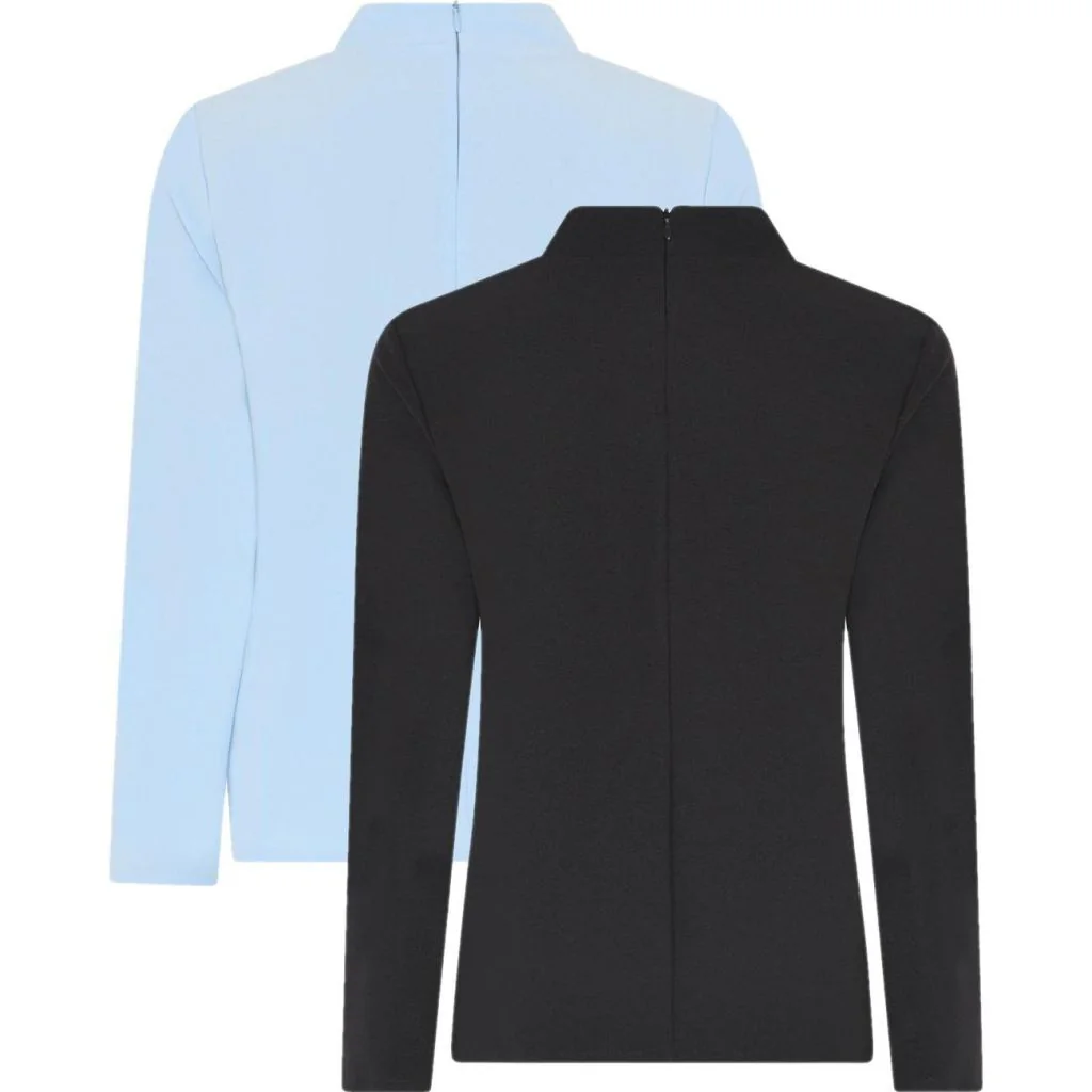 CC55 51468 avignon wowen ladies blouse high neck ls Dame