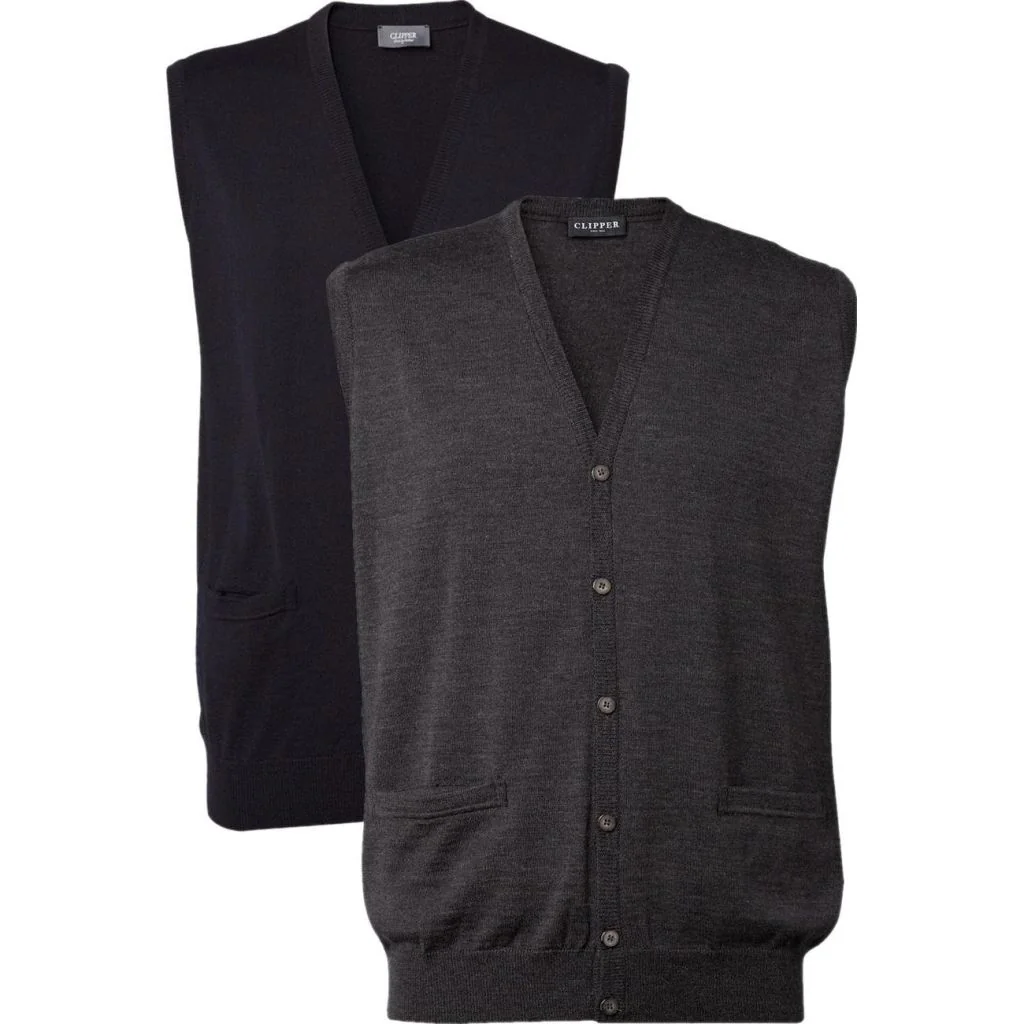 Clipper 50110 milan waistcoat v neck buttons Herre