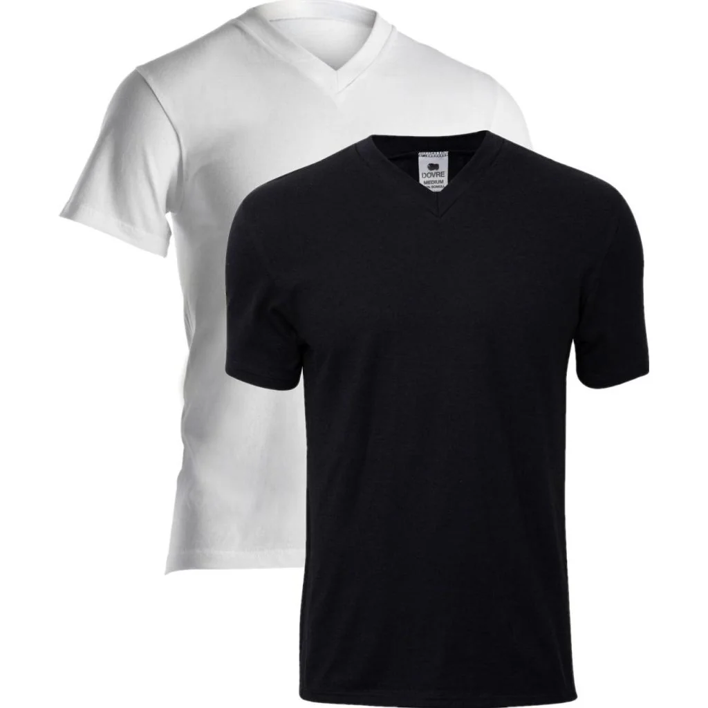 Dovre T-shirts V-neck organic