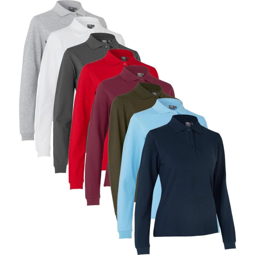 ID 0545 Langærmet poloshirt | stretch | dame