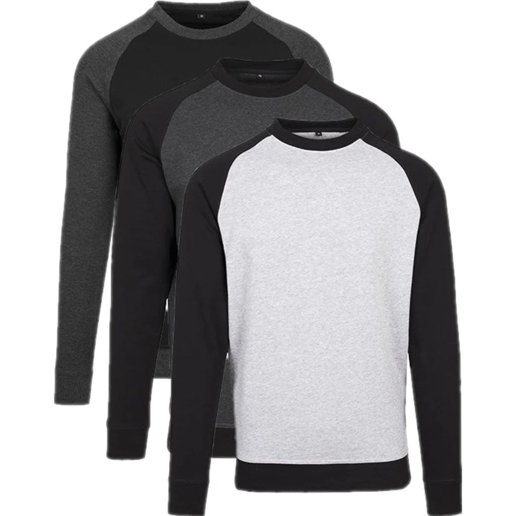 Build Your Brand BY076, Sweatshirts Raglan Crewneck