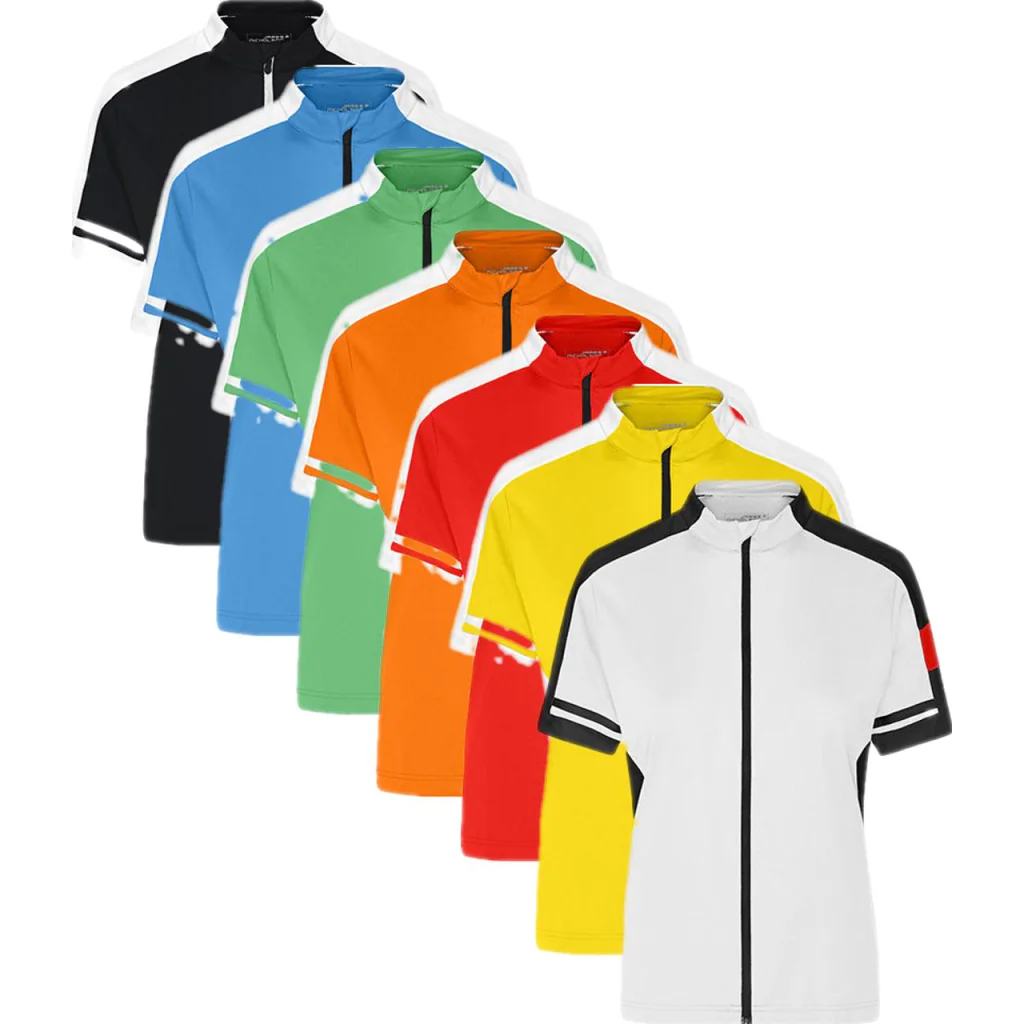 James & Nicholson JN453, Cykeltrøje kortærmet, T-shirts Ladies´ Bike-T Full Zip