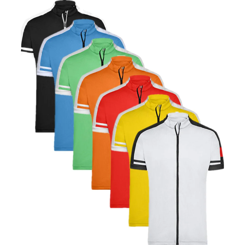 James & Nicholson JN454, Herre cykeltrøje T-shirts, Men´s Bike-T Full Zip