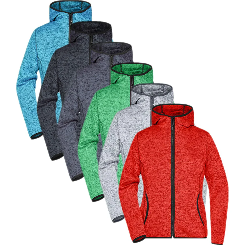 James & Nicholson JN588, Jakker Ladies´ Knitted Fleece Hoody