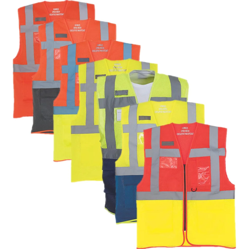 YOKO YK820, Veste & Bodywarmers Hi-Vis Top Cool Recycled Open Mesh Executive Waistcoat