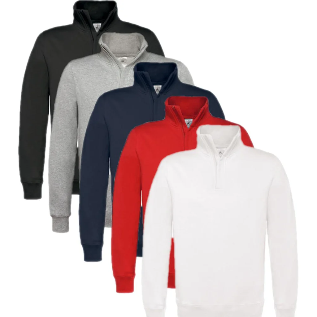 B&C ID.004 Herre Sweatshirt Halv Zip BCWUI22