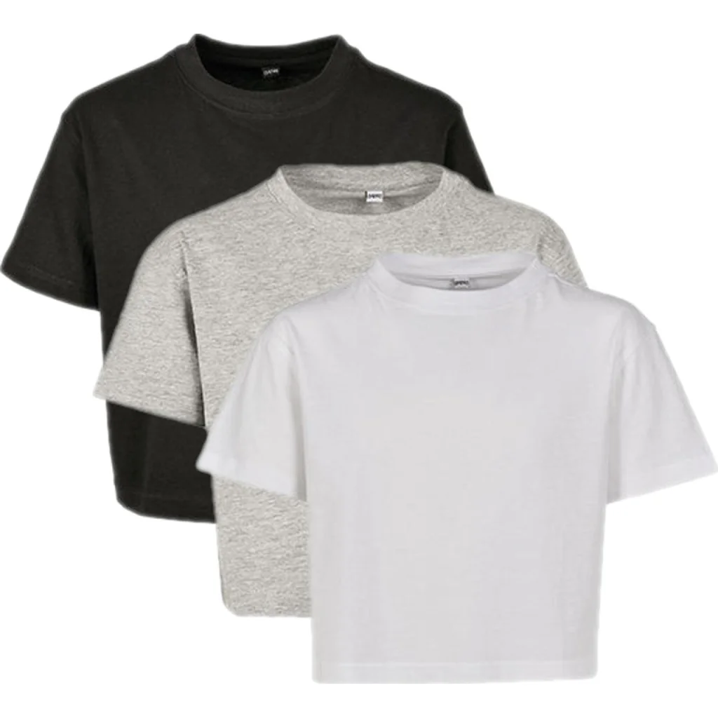 Build Your Brand BY114, T-shirts Girls Cropped Jersey Tee