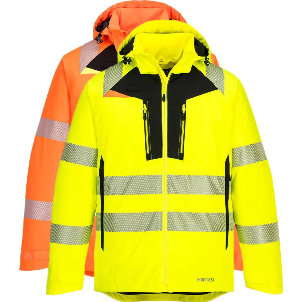 Portwest DX461 DX4 hi-vis vinter jakke / Arbejdsjakke med 4-vejs stretch