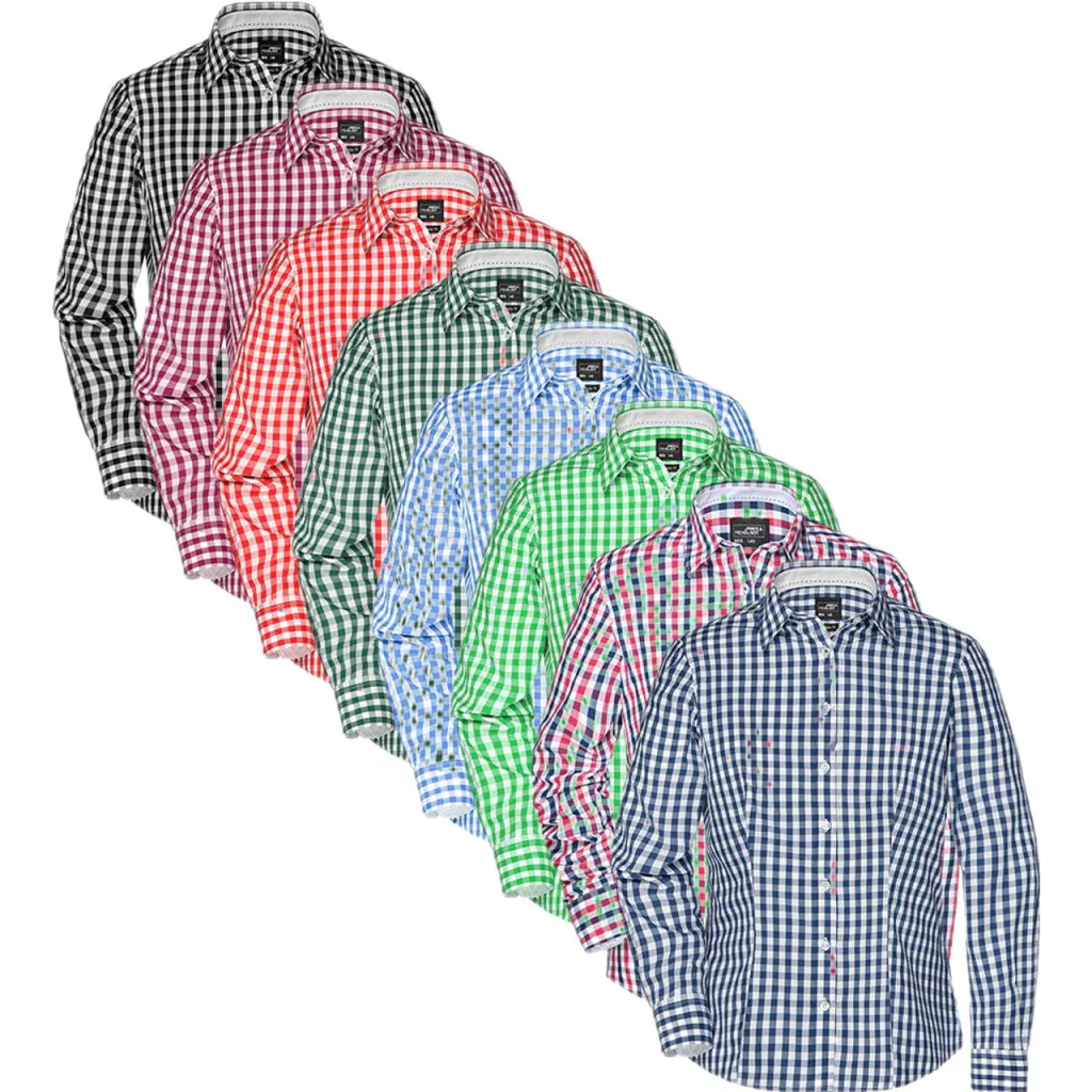 James & Nicholson JN616, Skjorter Ladies´ Checked Blouse