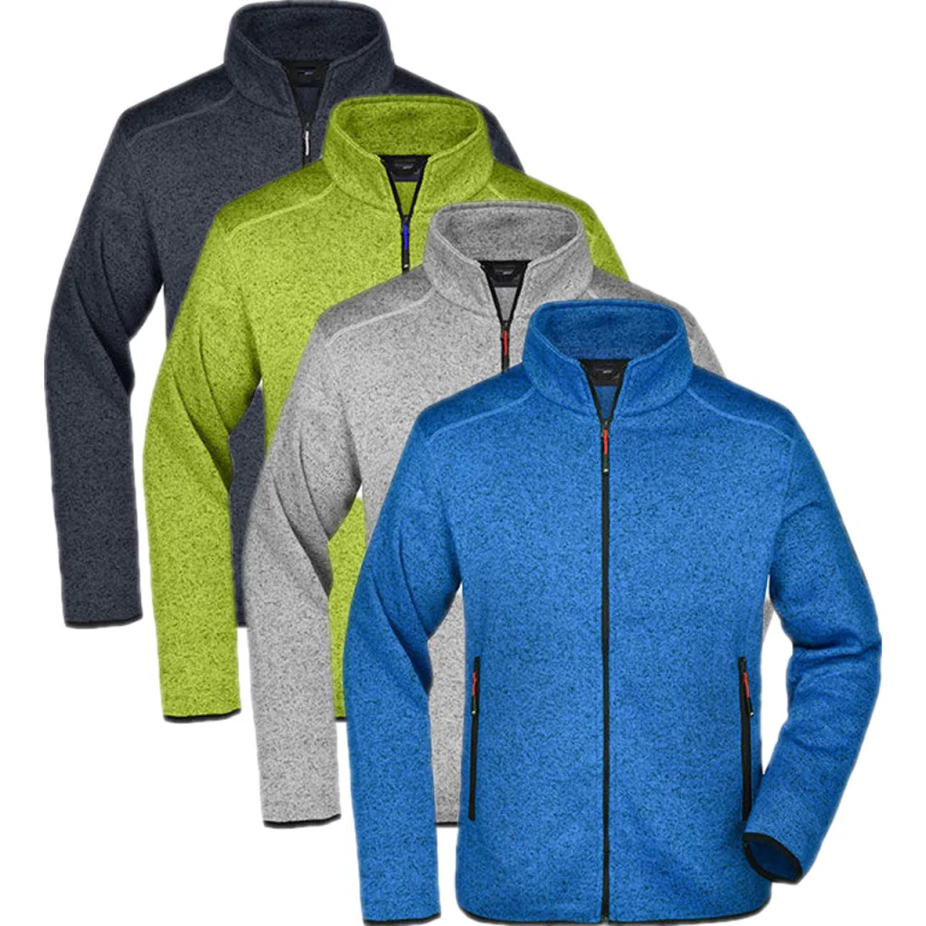 James & Nicholson JN762, Jakker Men´s Knitted Fleece Jacket