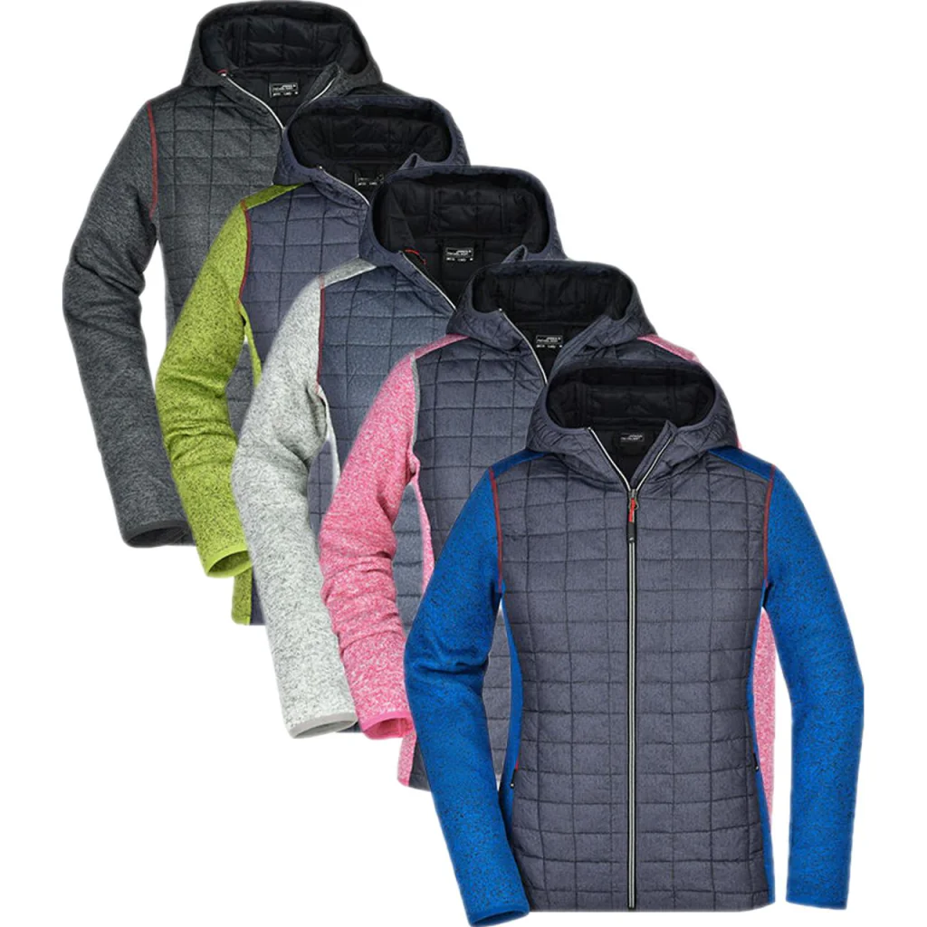 James & Nicholson JN771, Jakker Ladies´ Knitted Hybrid Jacket