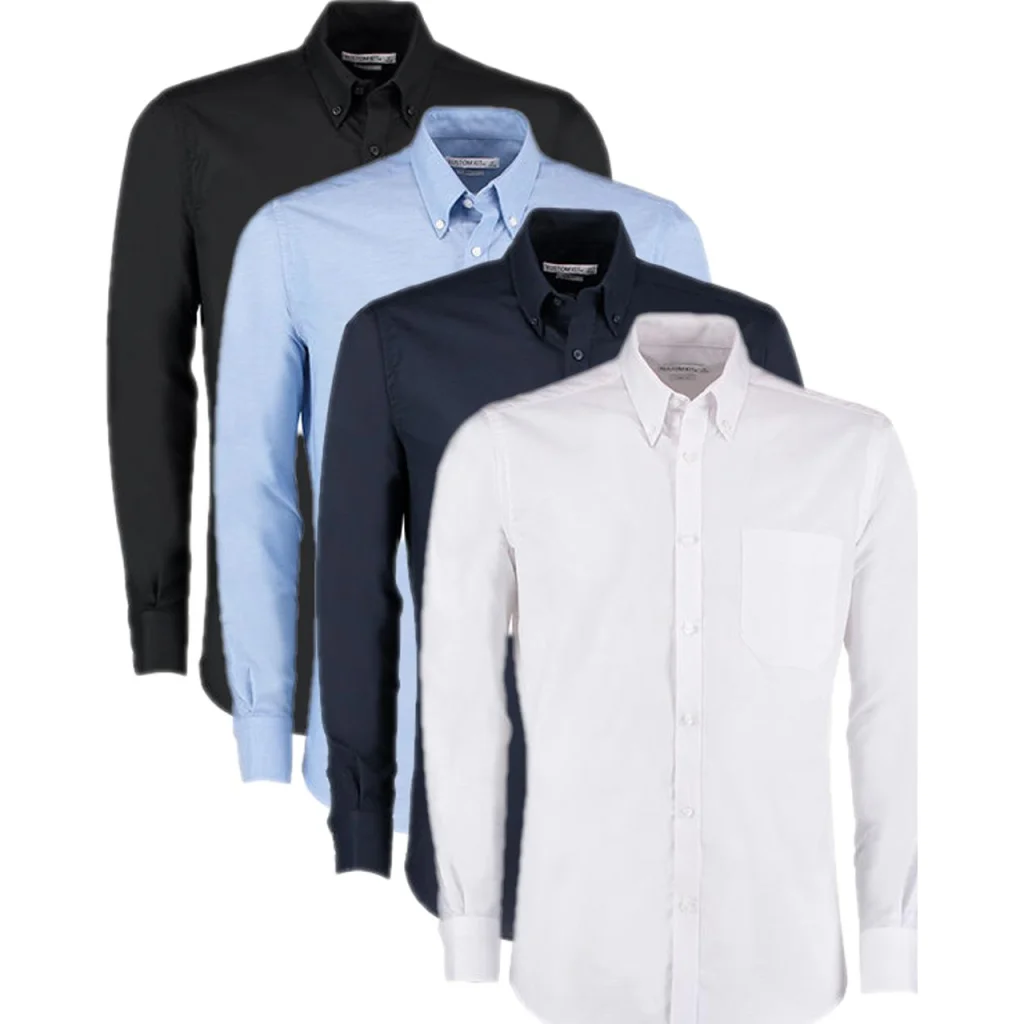 Kustom Kit K184, Skjorter Slim Fit Workwear Oxford Shirt Long Sleeve