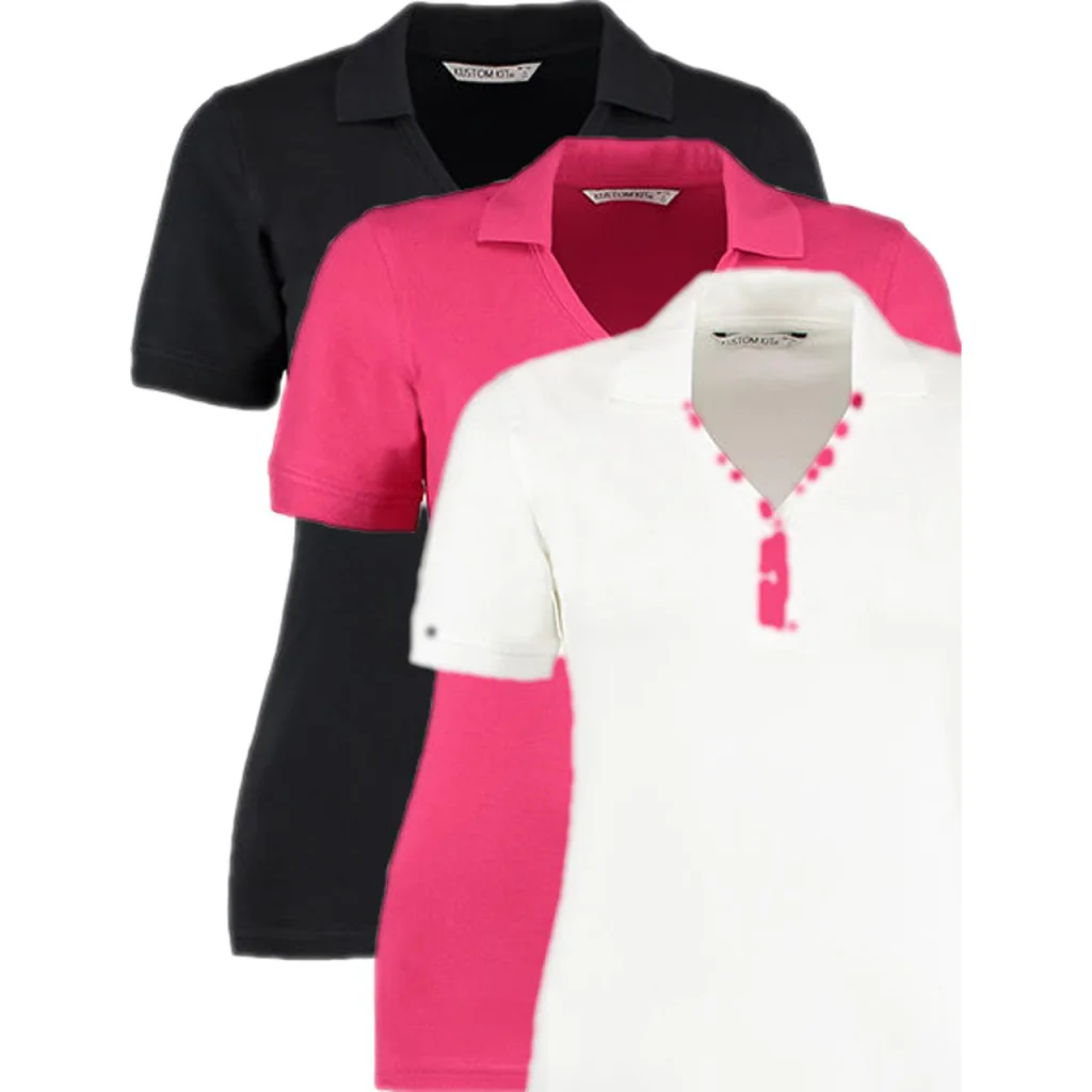 Kustom Kit K732, Poloshirts Regular Fit Sophia Comfortec® V Neck Polo Shirt